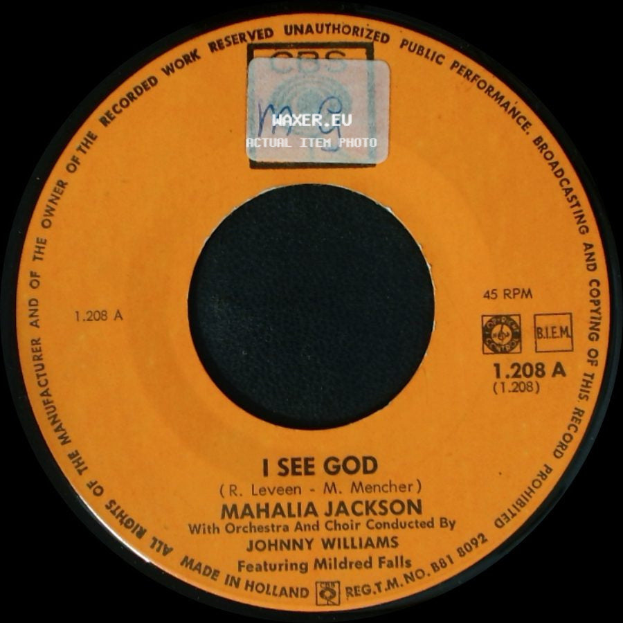 Mahalia Jackson - Holding My Saviour's Hand / I See God side B