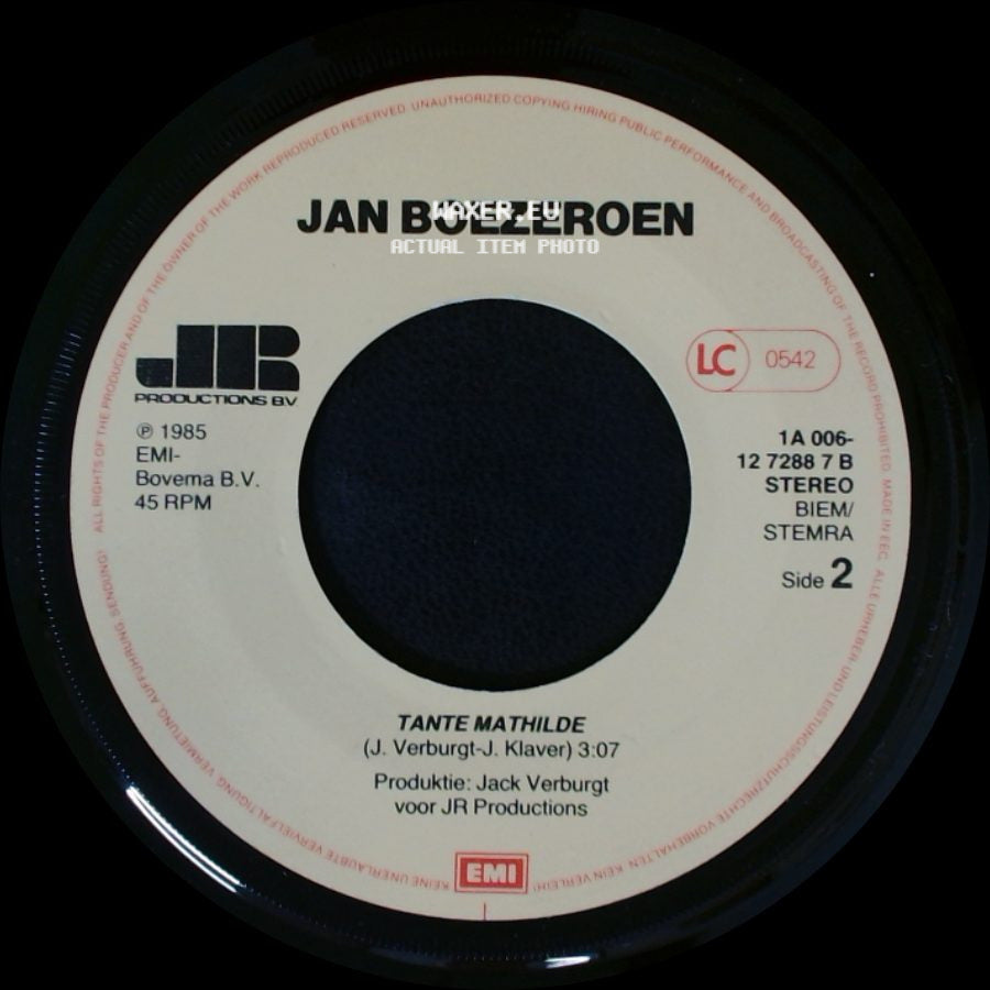 Jan Boezeroen - Zonder 'n Cent Ben Je Geboren / Tante Mathilde side B