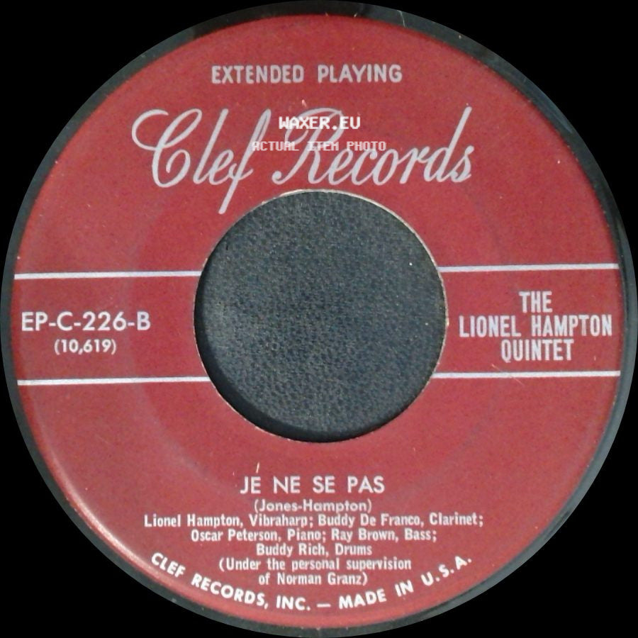 The Lionel Hampton Quintet - On The Sunny Side Of The Street / Je Ne Se Pas side B