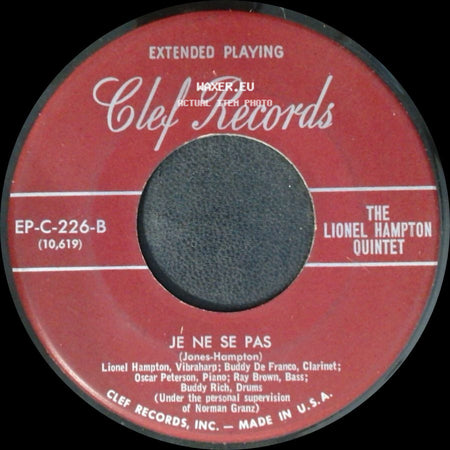 The Lionel Hampton Quintet - On The Sunny Side Of The Street / Je Ne Se Pas side B