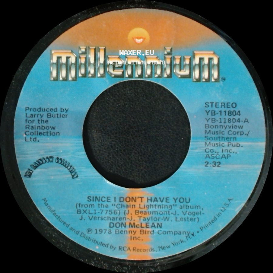 Don Mclean - Your Cheating Heart / Since I Don't Have You side B