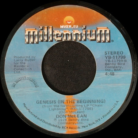 Don Mclean - Crying / Genesis (In The Beginning) side B