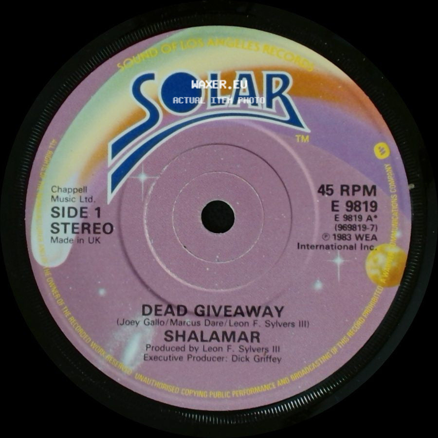 Shalamar - Dead Giveaway / I Don't Wanna Be The Last To Know side A