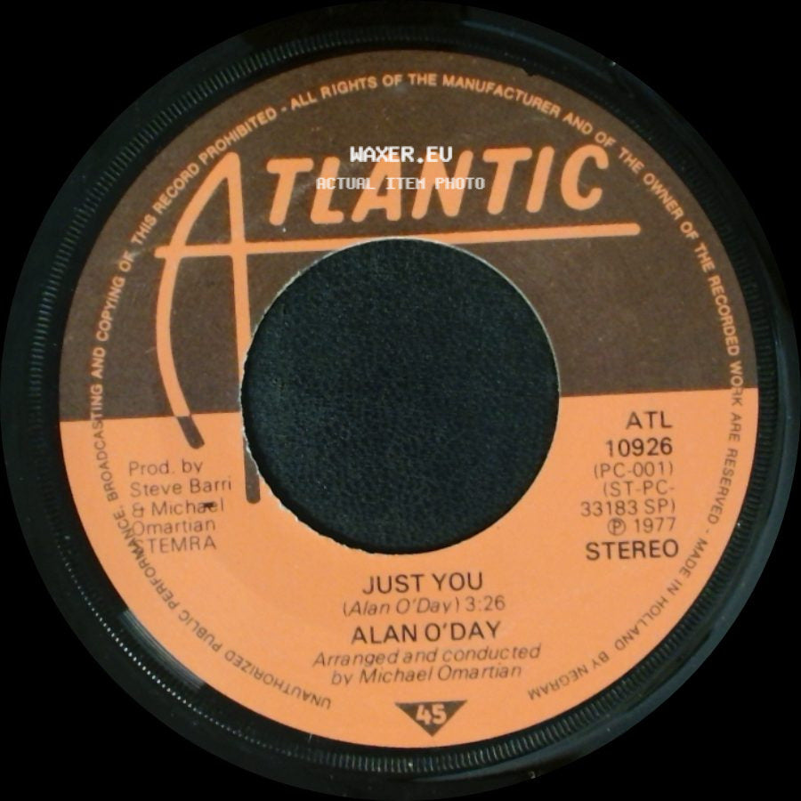 Alan O'day - Just You / Undercover Angel side A