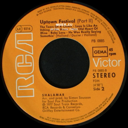 Shalamar - Uptown Festival (Part 1) / Uptown Festival (Part Ii) side B