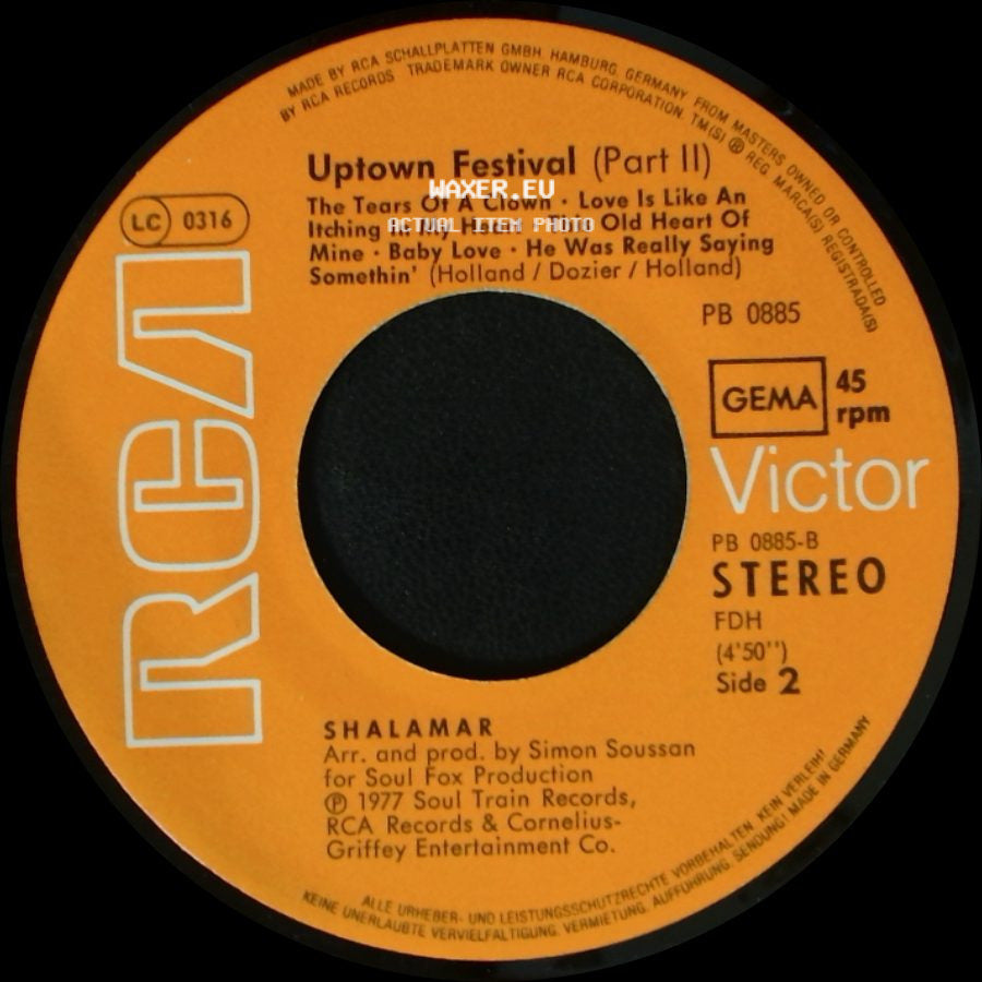 Shalamar - Uptown Festival (Part 1) / Uptown Festival (Part Ii) side B