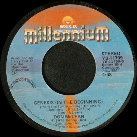Don Mclean - Crying / Genesis (In The Beginning) side B