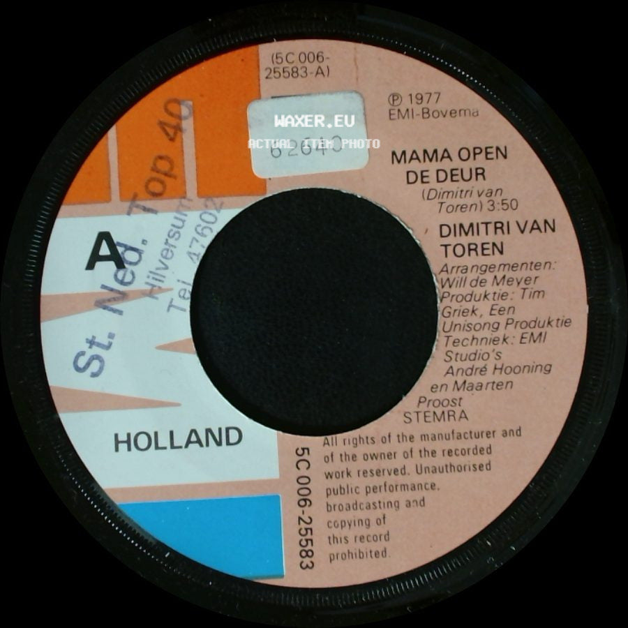 Dimitri Van Toren - Mama Open De Deur / Ik Heb Een Krekel In Mijn Huis side A