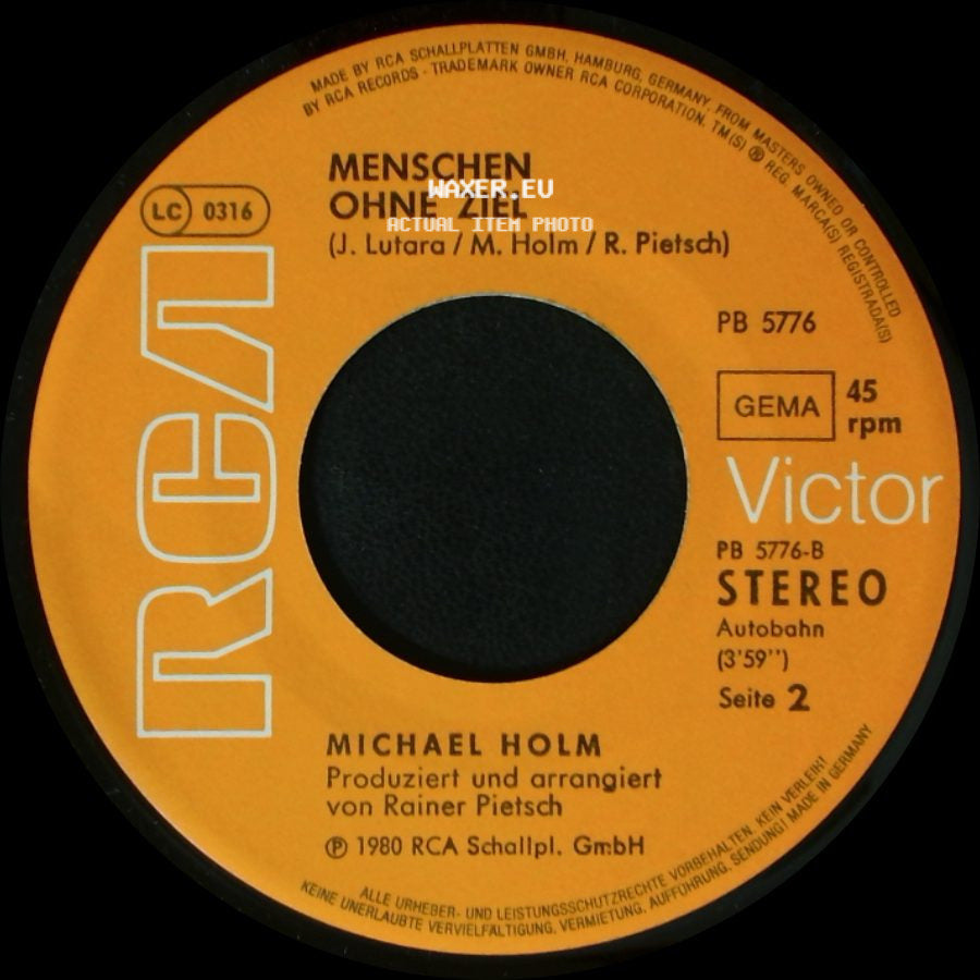 Michael Holm - Leb Wohl / Menschen Ohne Ziel side B