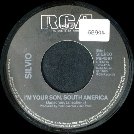 Silvio - I'm Your Son, South America / Don't Know What To Do side A
