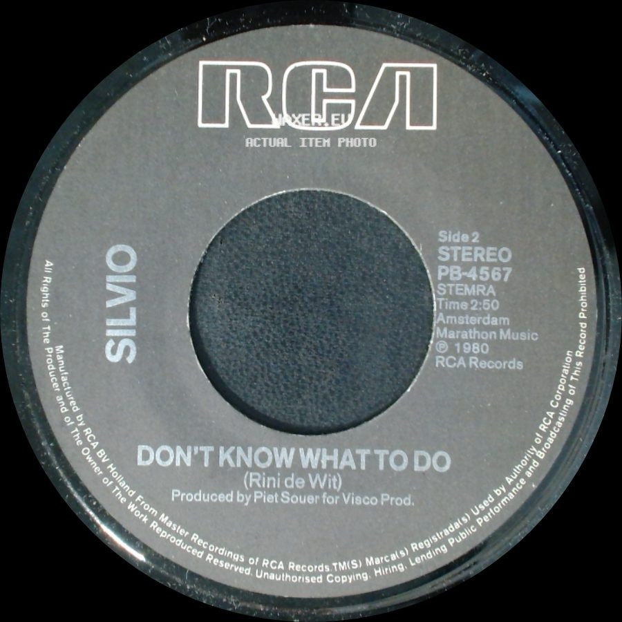 Silvio - I'm Your Son, South America / Don't Know What To Do side B