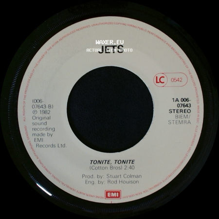 Jets - The Honeydripper / Tonite, Tonite side B