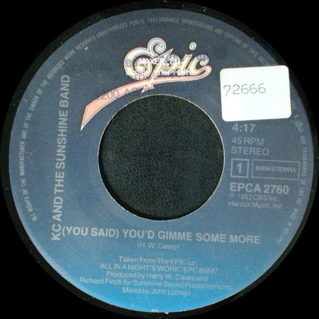 Kc And The Sunshine Band - When You Dance To The Music / (You Said) You'd Gimme Some More side B