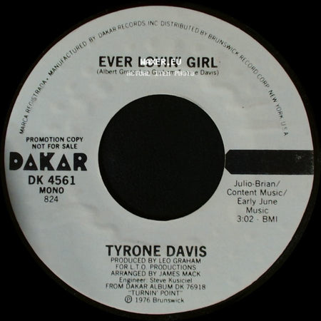 Tyrone Davis - Ever Lovin' Girl / Ever Lovin' Girl side A