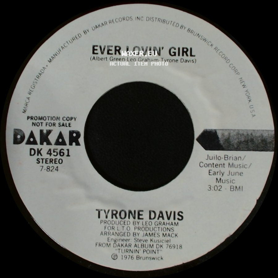 Tyrone Davis - Ever Lovin' Girl / Ever Lovin' Girl side B