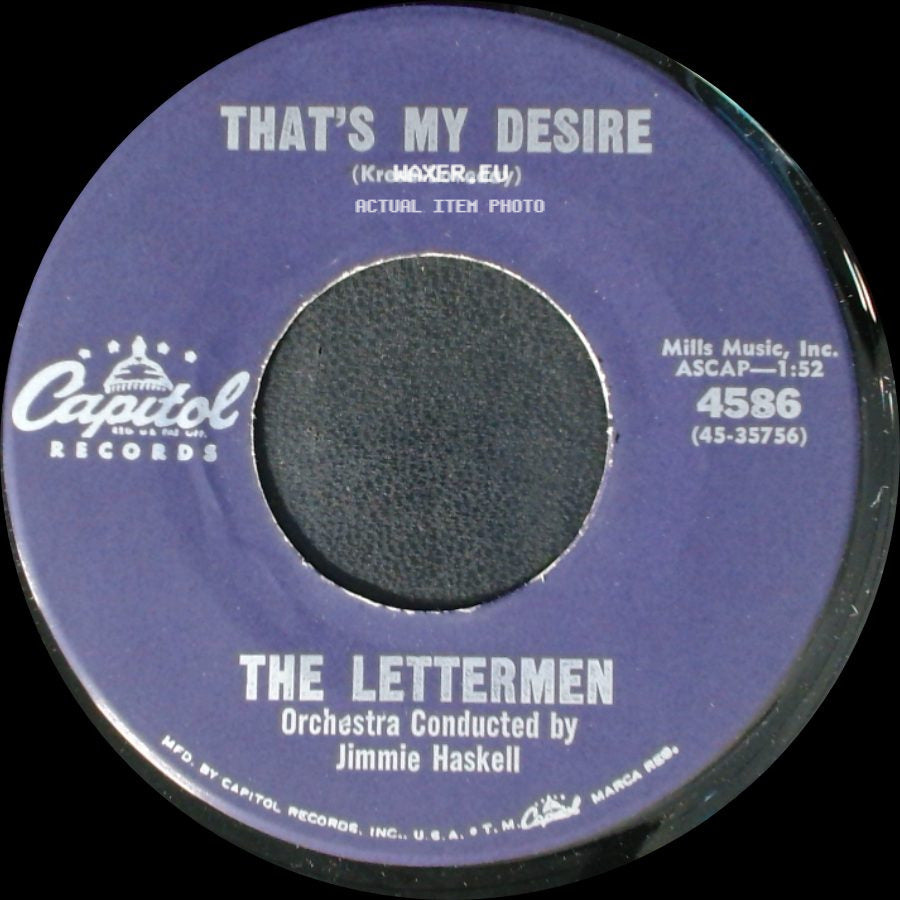 The Lettermen - The Way You Look Tonight / That's My Desire side B