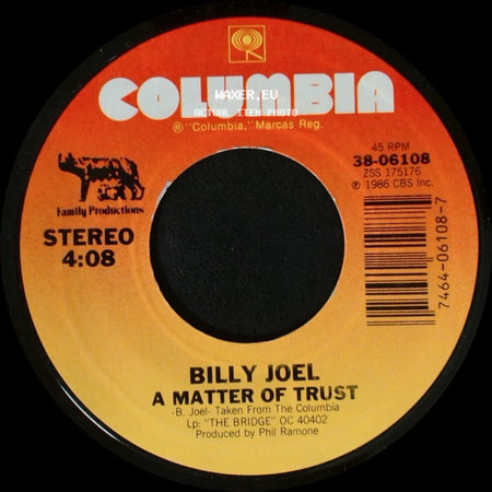 Billy Joel - Getting Closer / A Matter Of Trust side B
