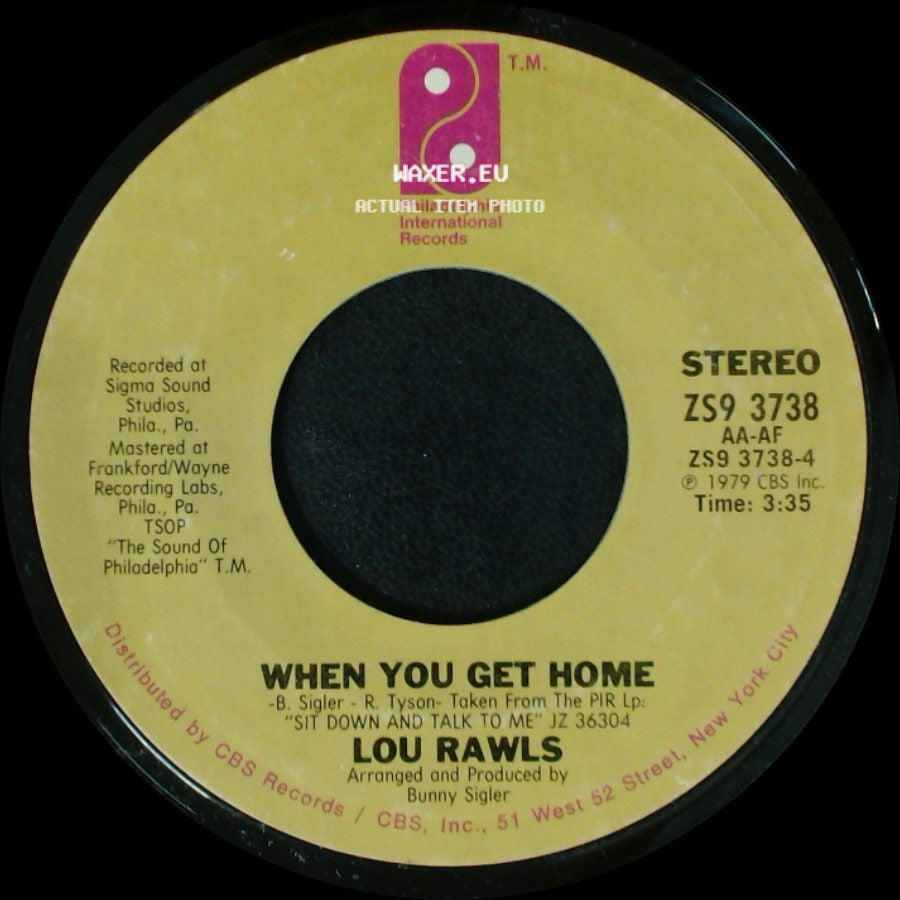 Lou Rawls - Sit Down And Talk To Me / When You Get Home side B