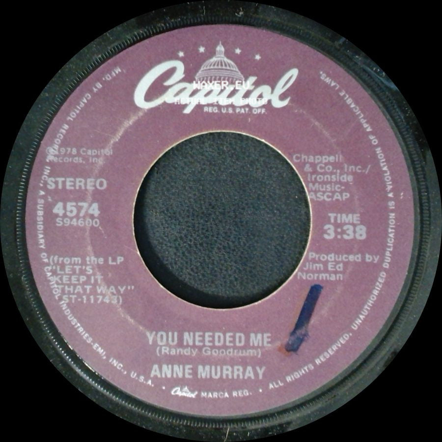 Anne Murray - I Still Wish The Very Best For You / You Needed Me side B