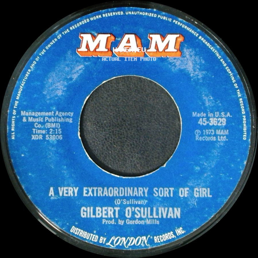 Gilbert O'sullivan - A Very Extraordinary Sort Of Girl / Get Down side A