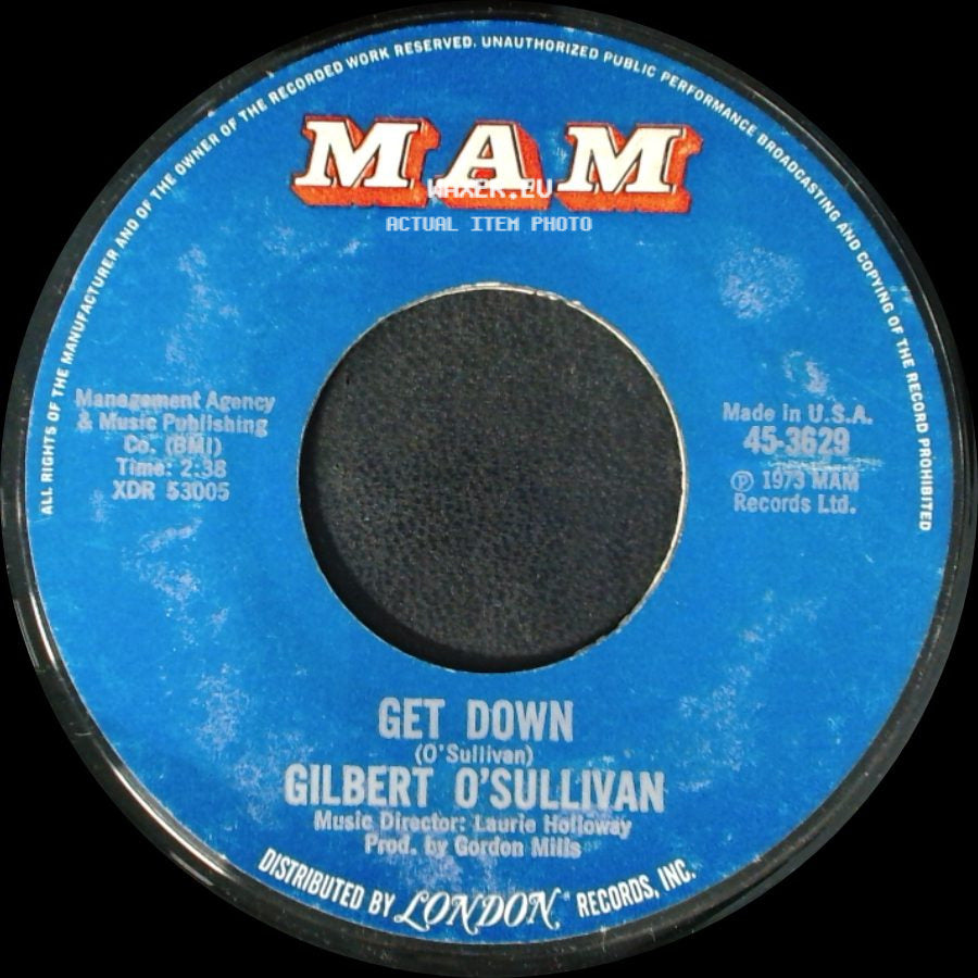Gilbert O'sullivan - A Very Extraordinary Sort Of Girl / Get Down side B