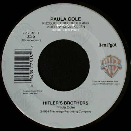 Paula Cole - I Don't Want To Wait / Hitler's Brothers side B