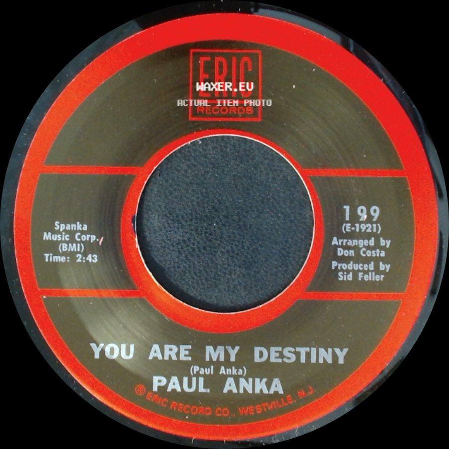 Paul Anka - You Are My Destiny / Let The Bells Keep Ringing side A