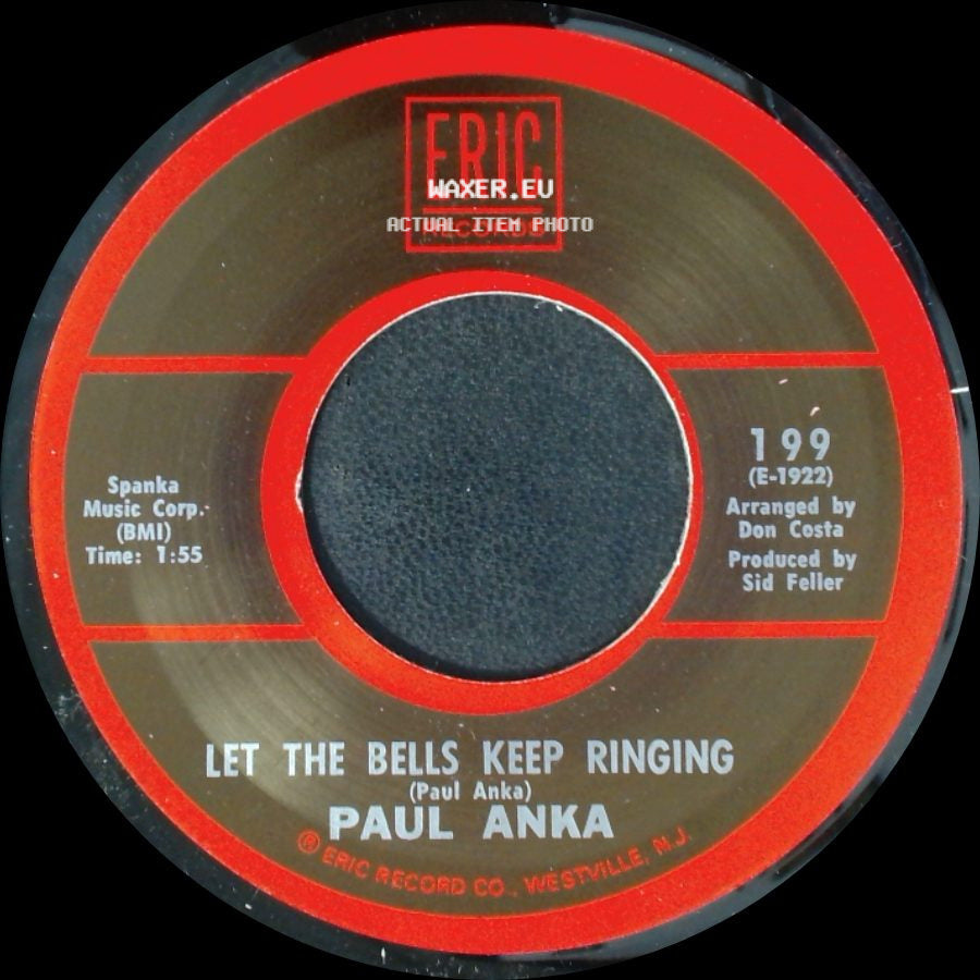 Paul Anka - You Are My Destiny / Let The Bells Keep Ringing side B