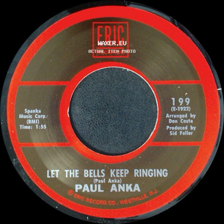 Paul Anka - You Are My Destiny / Let The Bells Keep Ringing side B