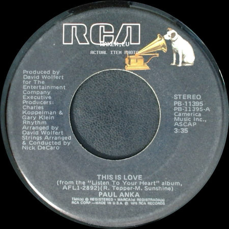 Paul Anka - This Is Love / I'm By Myself Again side A