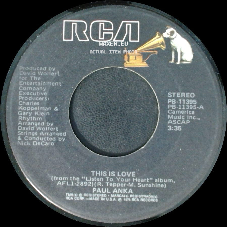 Paul Anka - This Is Love / I'm By Myself Again side A