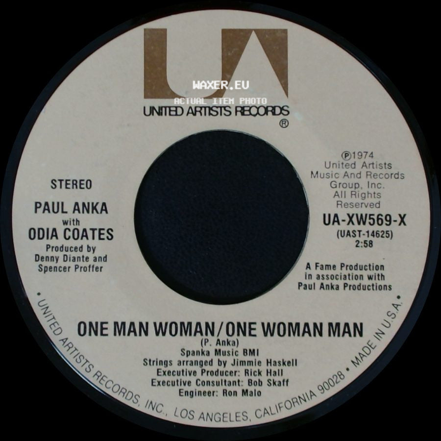 Paul Anka With Odia Coates / Paul Anka - One Man Woman/One Woman Man / Let Me Get To Know You side A