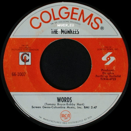 The Monkees - Pleasant Valley Sunday / Words side B