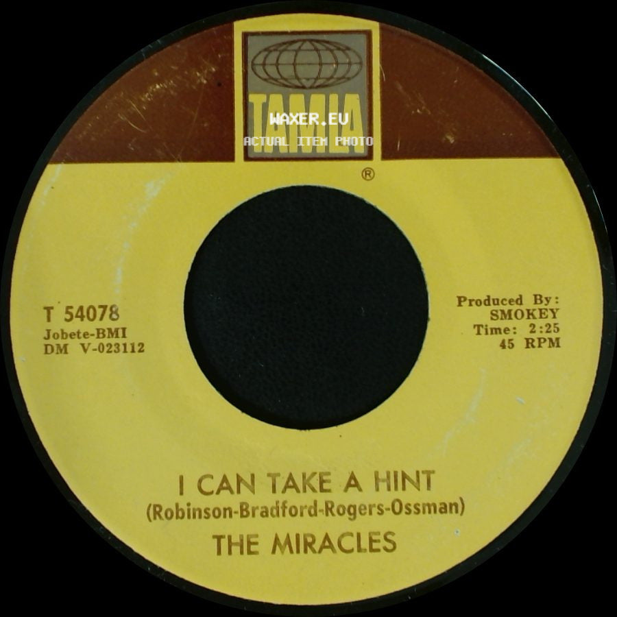 The Miracles - A Love She Can Count On / I Can Take A Hint side B