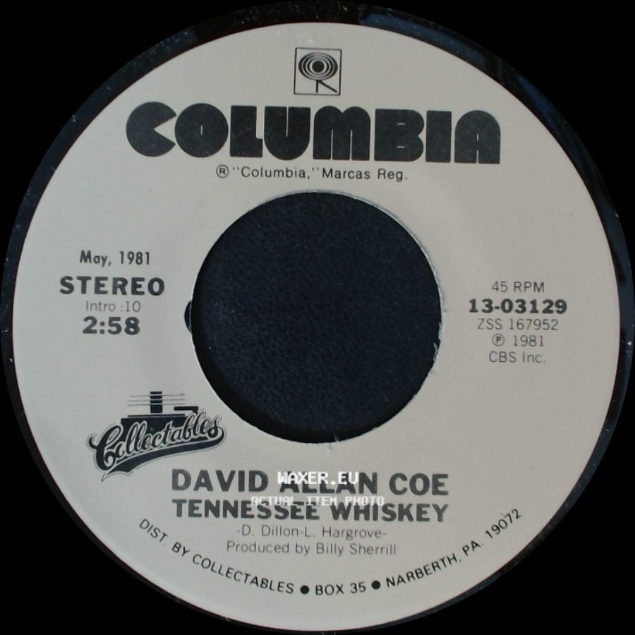 David Allan Coe - Jack Daniel's, If You Please / Tennessee Whiskey side B