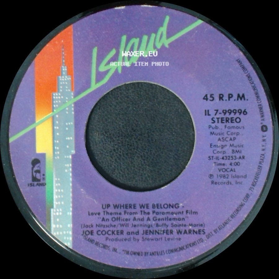 Joe Cocker And Jennifer Warnes / Joe Cocker - Up Where We Belong / Sweet Li'l Woman side A