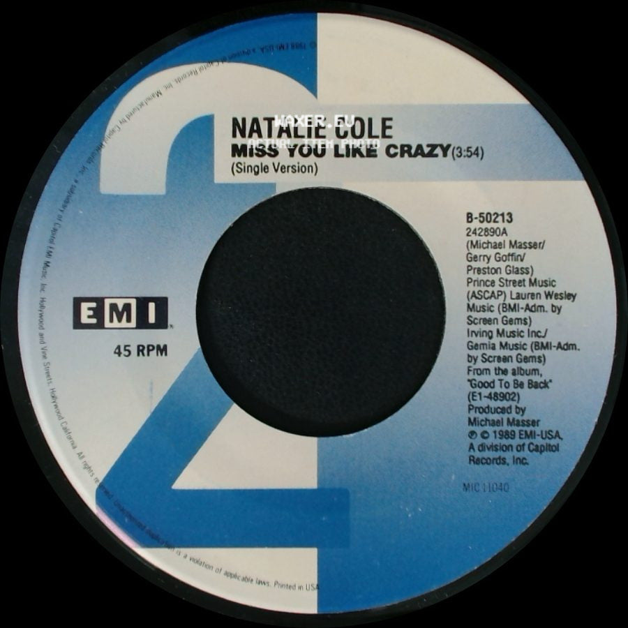 Natalie Cole - I Do / Miss You Like Crazy (Single Version) side B