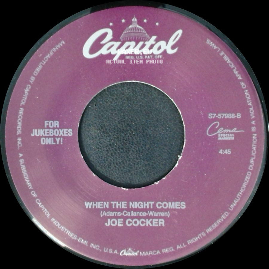 Joe Cocker - Feels Like Forever / When The Night Comes side B