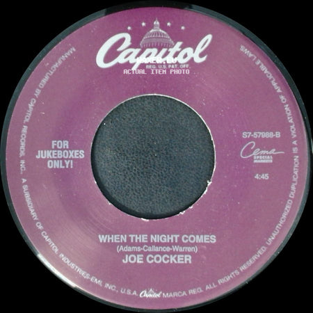 Joe Cocker - Feels Like Forever / When The Night Comes side B