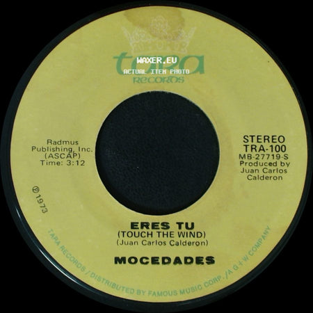Mocedades - Touch The Wind (Eres Tu) / Eres Tu (Touch The Wind) side B