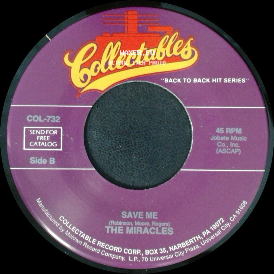The Miracles - Here I Go Again / Save Me side B