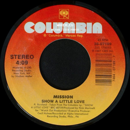 Mission - Sensuous Mood / Show A Little Love side B