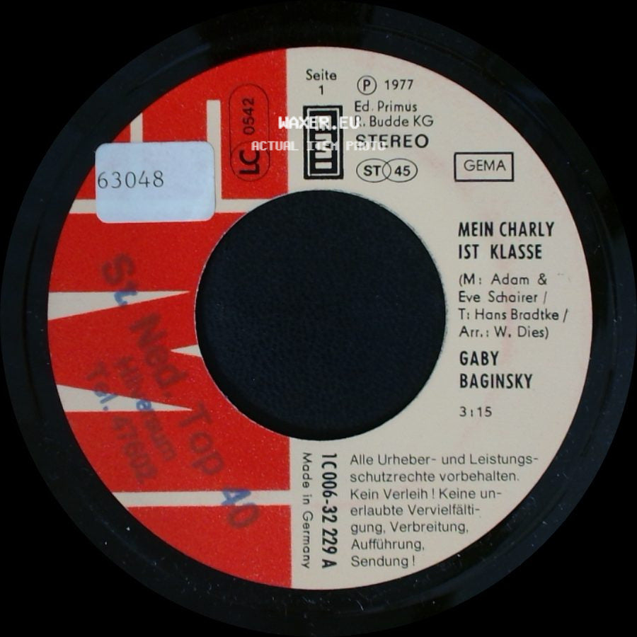 Gaby Baginsky - Mein Charly Ist Klasse / Der Schwarze Janosch side A