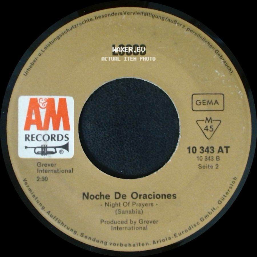 Locos - Viva Zapata / Noche De Oraciones side B