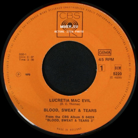 Blood, Sweat & Tears - Lucretia's Reprise / Lucretia Mac Evil side B