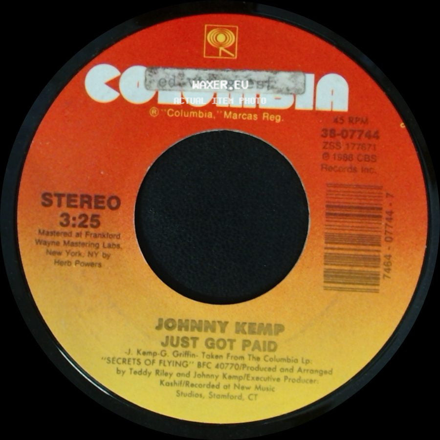 Johnny Kemp - Just Got Paid / Just Got Paid (Instrumental) side A