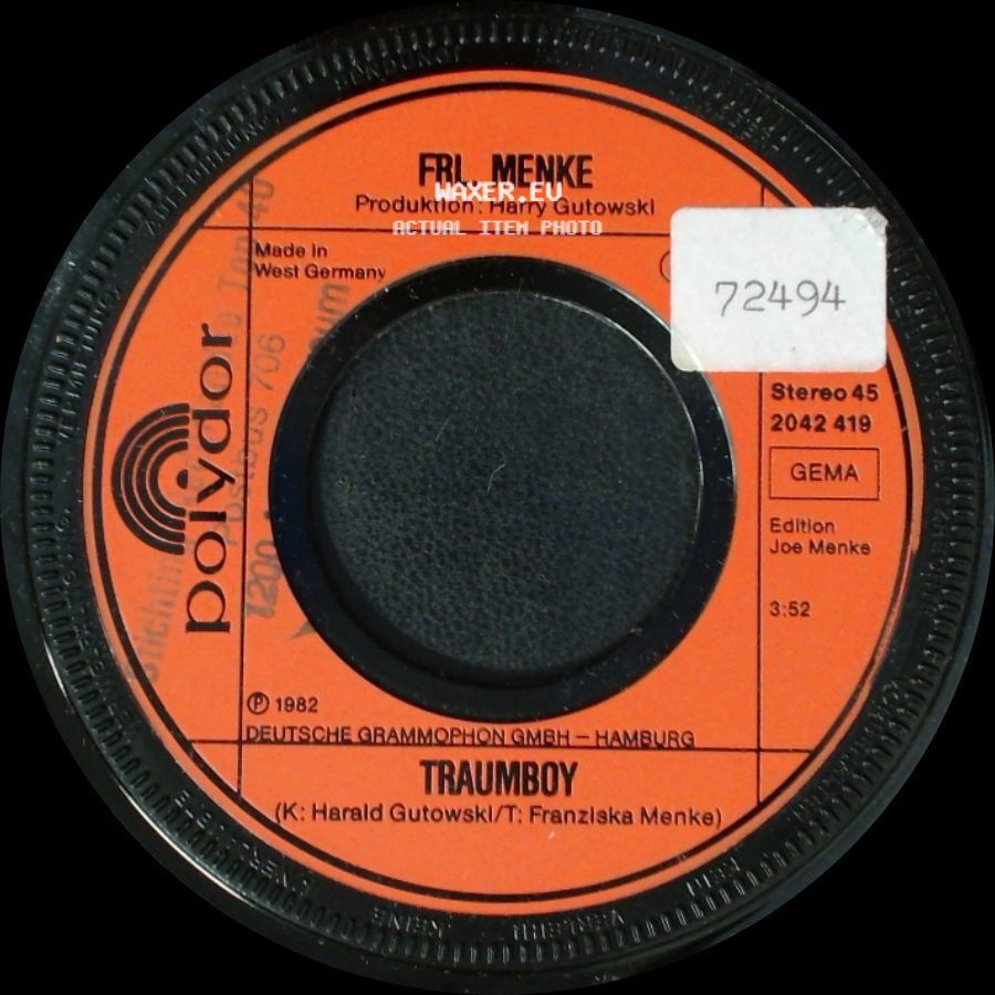 Frl. Menke - Traumboy / Ich Sitz Immer Am Fenster side A