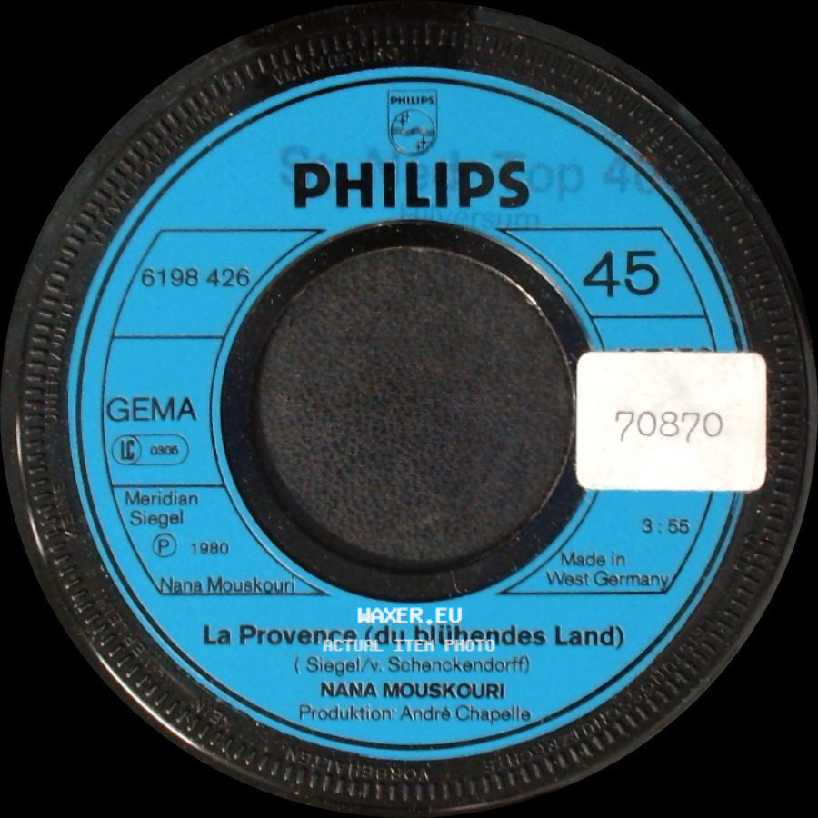 Nana Mouskouri - Des Einen Freud Ist Des Andern Leid / La Provence (Du Blühendes Land) side B