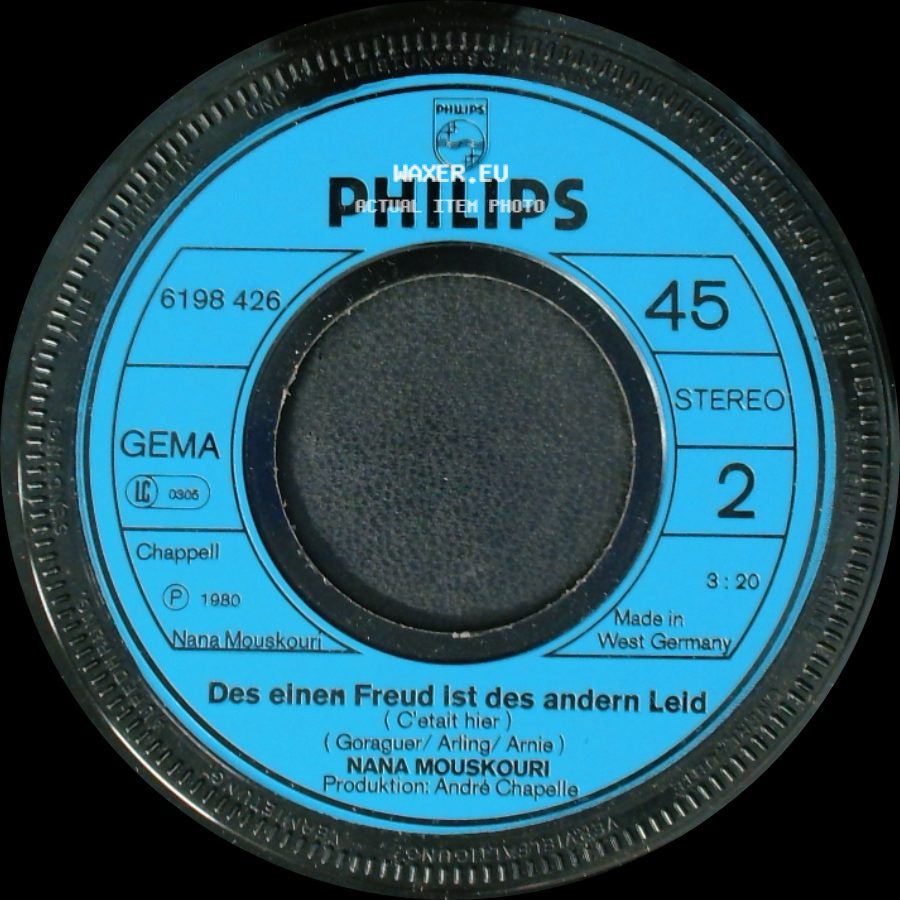 Nana Mouskouri - La Provence (Du Blühendes Land) / Des Einen Freud Ist Des Andern Leid side B