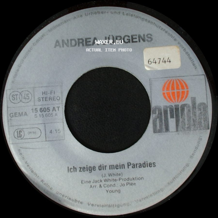 Andrea Jürgens - Ich Zeige Dir Mein Paradies / Ein Kleiner Baum Im Häusermeer side A